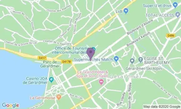 Localisation Banque Postale Agence de Gérardmer