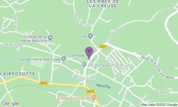 Localisation Banque Postale Agence de Fraize