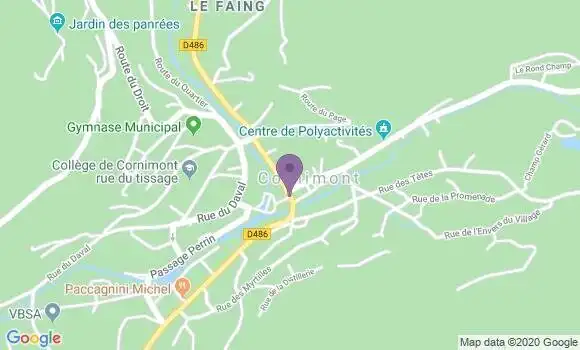 Localisation Banque Postale Agence de Cornimont