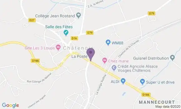 Localisation Banque Postale Agence de Châtenois