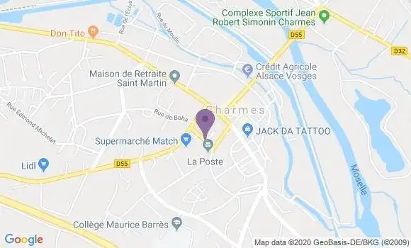 Localisation Banque Postale Agence de Charmes