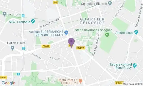 Localisation LCL Agence de Grenoble Malherbe