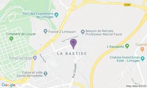 Localisation Banque Postale Agence de Limoges Bastide