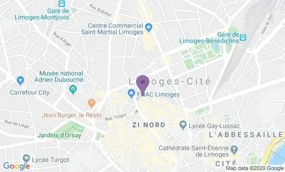 Localisation Banque Postale Agence de Limoges Préfecture