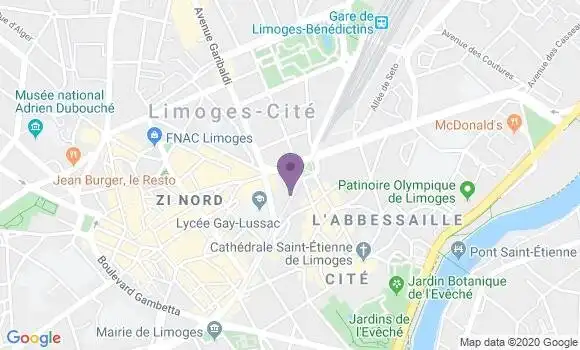 Localisation Banque Postale Agence de Limoges Fleurus