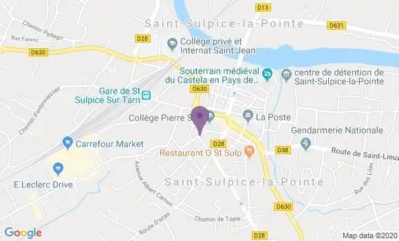 Localisation Banque Postale Agence de Saint Sulpice Laurière