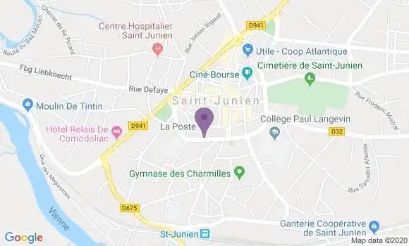 Localisation Banque Postale Agence de Saint Junien