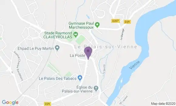 Localisation Banque Postale Agence de Le Palais sur Vienne