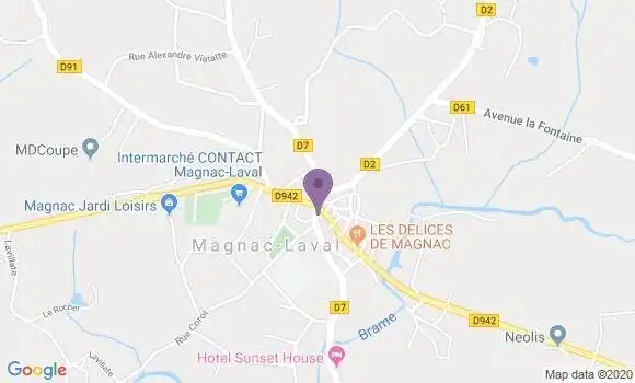 Localisation Banque Postale Agence de Magnac Laval