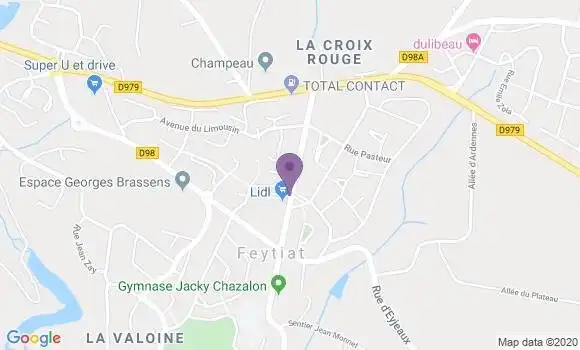 Localisation Banque Postale Agence de Feytiat