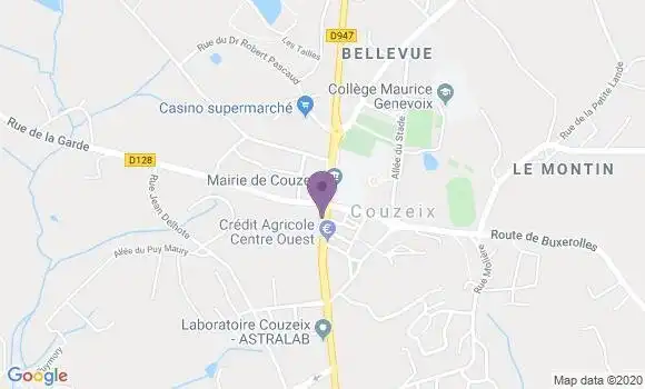 Localisation Banque Postale Agence de Couzeix