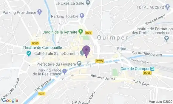 Localisation LCL Agence de Quimper Saint Corentin