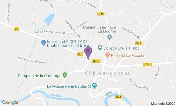 Localisation Banque Postale Agence de Châteauponsac