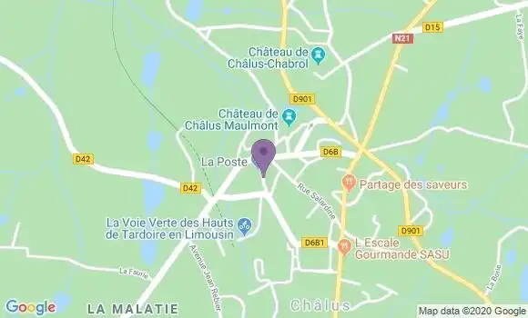 Localisation Banque Postale Agence de Chalus