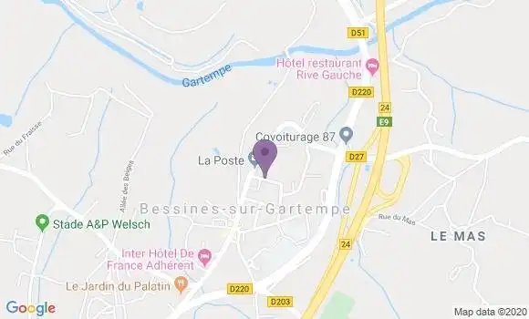 Localisation Banque Postale Agence de Bessines sur Gartempe