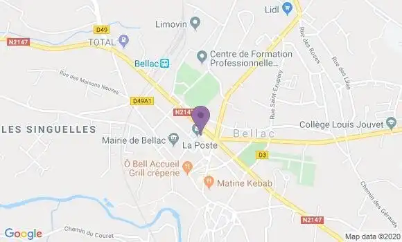 Localisation Banque Postale Agence de Bellac