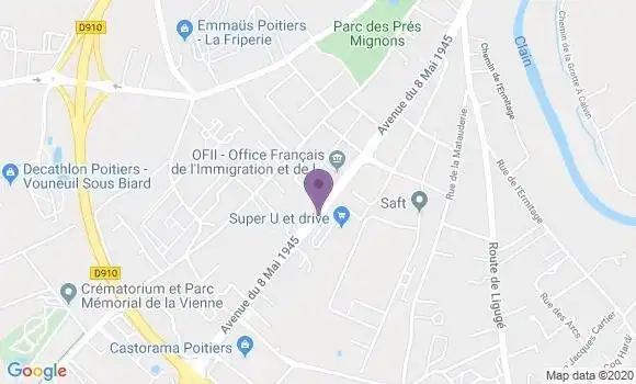 Localisation Banque Postale Agence de Poitiers Libération
