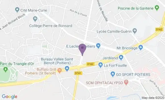 Localisation Banque Postale Agence de Poitiers Clos Gaultier