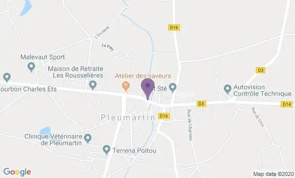 Localisation Banque Postale Agence de Pleumartin