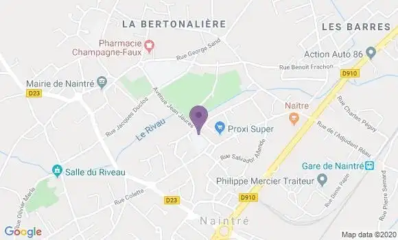 Localisation Banque Postale Agence de Naintré