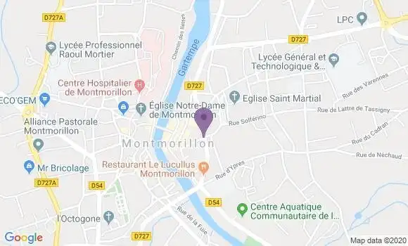 Localisation Banque Postale Agence de Montmorillon