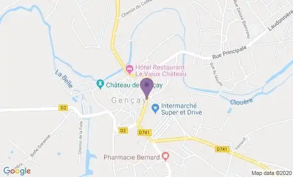 Localisation Banque Postale Agence de Gençay