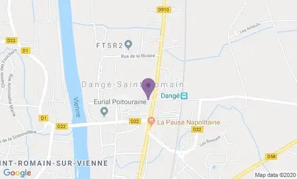 Localisation Banque Postale Agence de Dangé Saint Romain