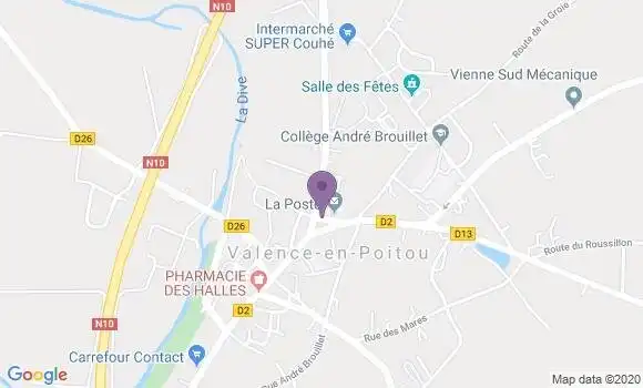 Localisation Banque Postale Agence de Couhé