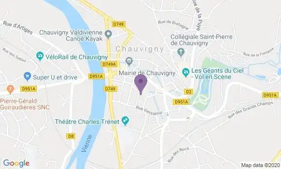 Localisation Banque Postale Agence de Chauvigny