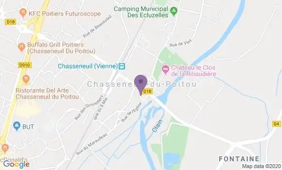 Localisation Banque Postale Agence de Chasseneuil du Poitou