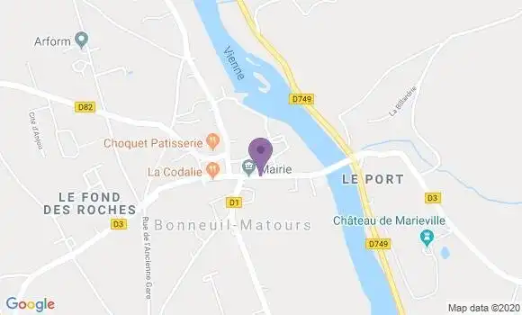 Localisation Banque Postale Agence de Bonneuil Matours