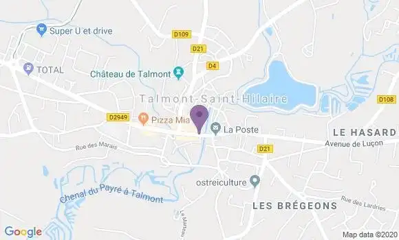 Localisation Banque Postale Agence de Talmont Saint Hilaire
