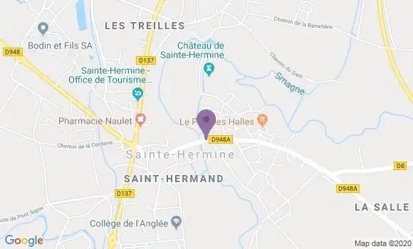 Localisation Banque Postale Agence de Sainte Hermine