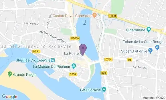 Localisation Banque Postale Agence de Saint Gilles Croix de Vie