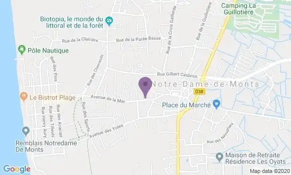 Localisation Banque Postale Agence de Notre Dame de Monts