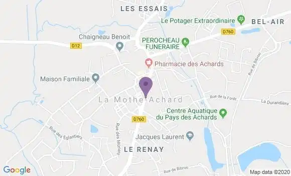 Localisation Banque Postale Agence de La Mothe Achard