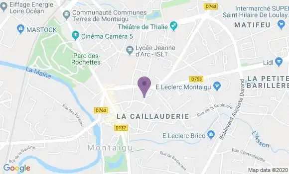 Localisation Banque Postale Agence de Montaigu