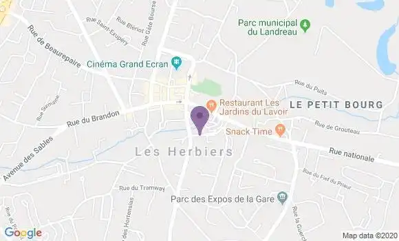 Localisation Banque Postale Agence de Les Herbiers