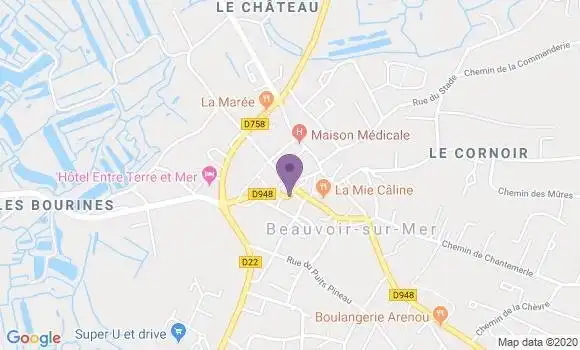 Localisation Banque Postale Agence de Beauvoir sur Mer