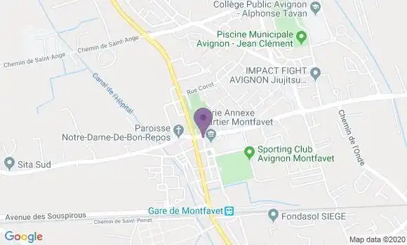 Localisation Banque Postale Agence de Montfavet
