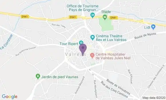 Localisation Banque Postale Agence de Valréas