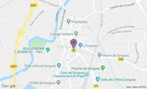 Localisation Banque Postale Agence de Sorgues
