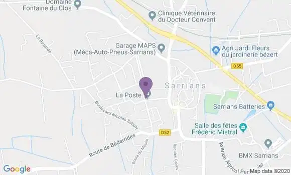 Localisation Banque Postale Agence de Sarrians