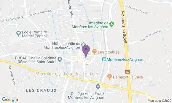 Localisation Banque Postale Agence de Morières lès Avignon