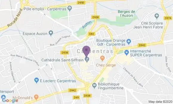 Localisation Banque Postale Agence de Carpentras