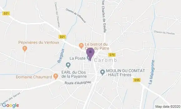 Localisation Banque Postale Agence de Caromb