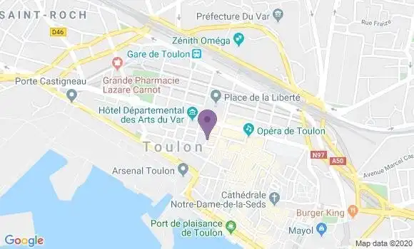 Localisation Banque Postale Agence de Toulon Liberté