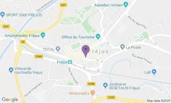 Localisation Banque Postale Agence de Fréjus Villeneuve