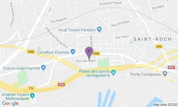 Localisation Banque Postale Agence de Toulon Pont du Las