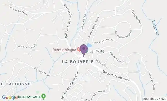 Localisation Banque Postale Agence de Roquebrune sur Argens la Bouverie